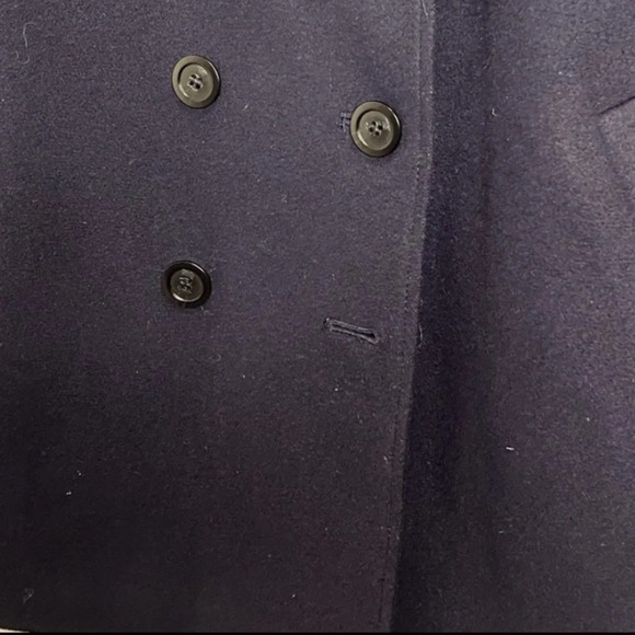 Loft Navy Wool Blend Pea Coat Women’s XS Double Breasted Classic Jacket - Picture 6 of 6